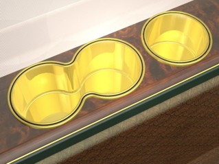 Custom Cupholders Dual Cupholder - Straight Sides