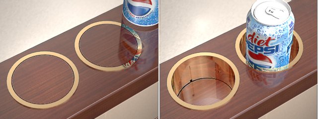 Custom Cupholders Dual Cupholder - Straight Sides