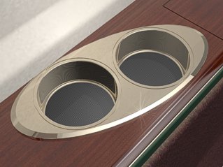 Custom Cupholders Dual Cupholder - Straight Sides